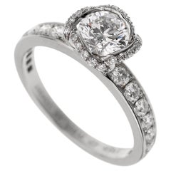 Fred of Paris Platinum Diamond Engagement Ring 1.23CT Sz 6
