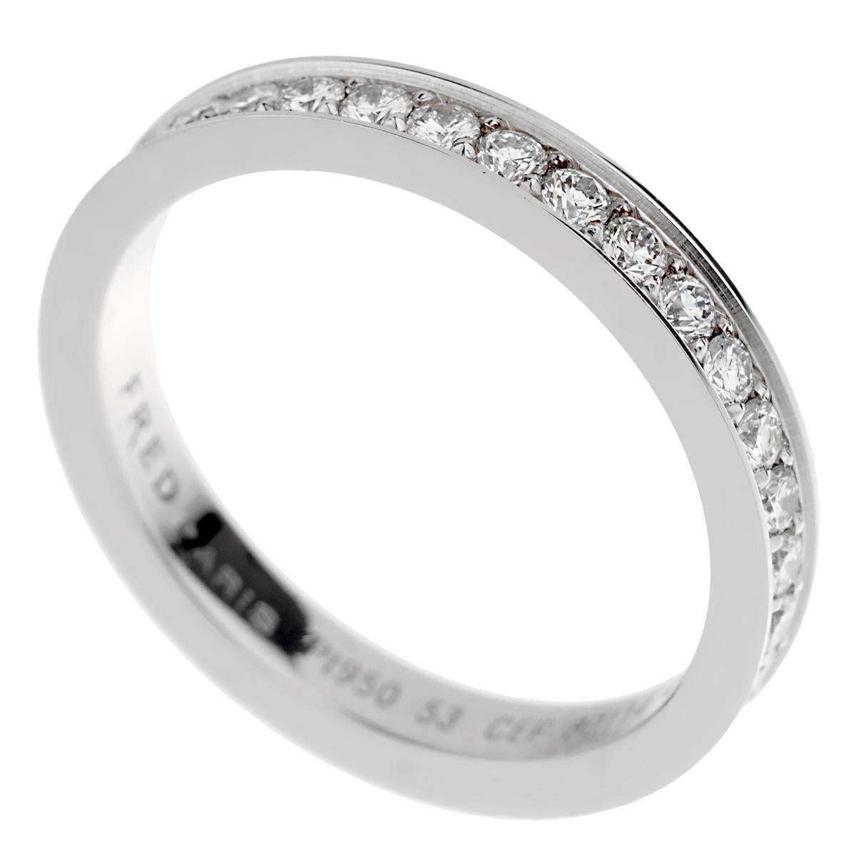 Round Cut Fred of Paris Platinum Diamond Eternity Ring For Sale