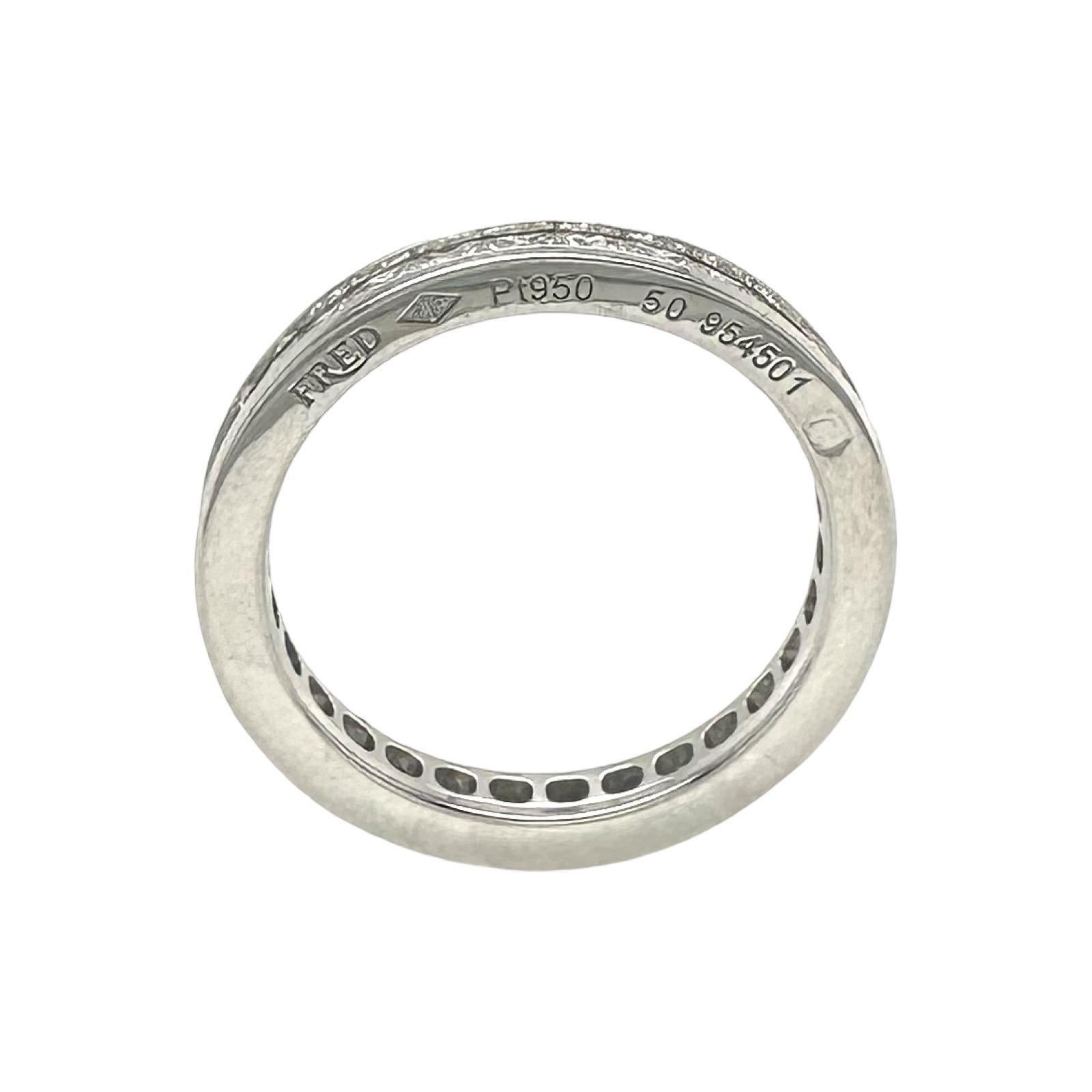 Fred of Paris Platinum Princess Cut Diamond Band Size 50 1