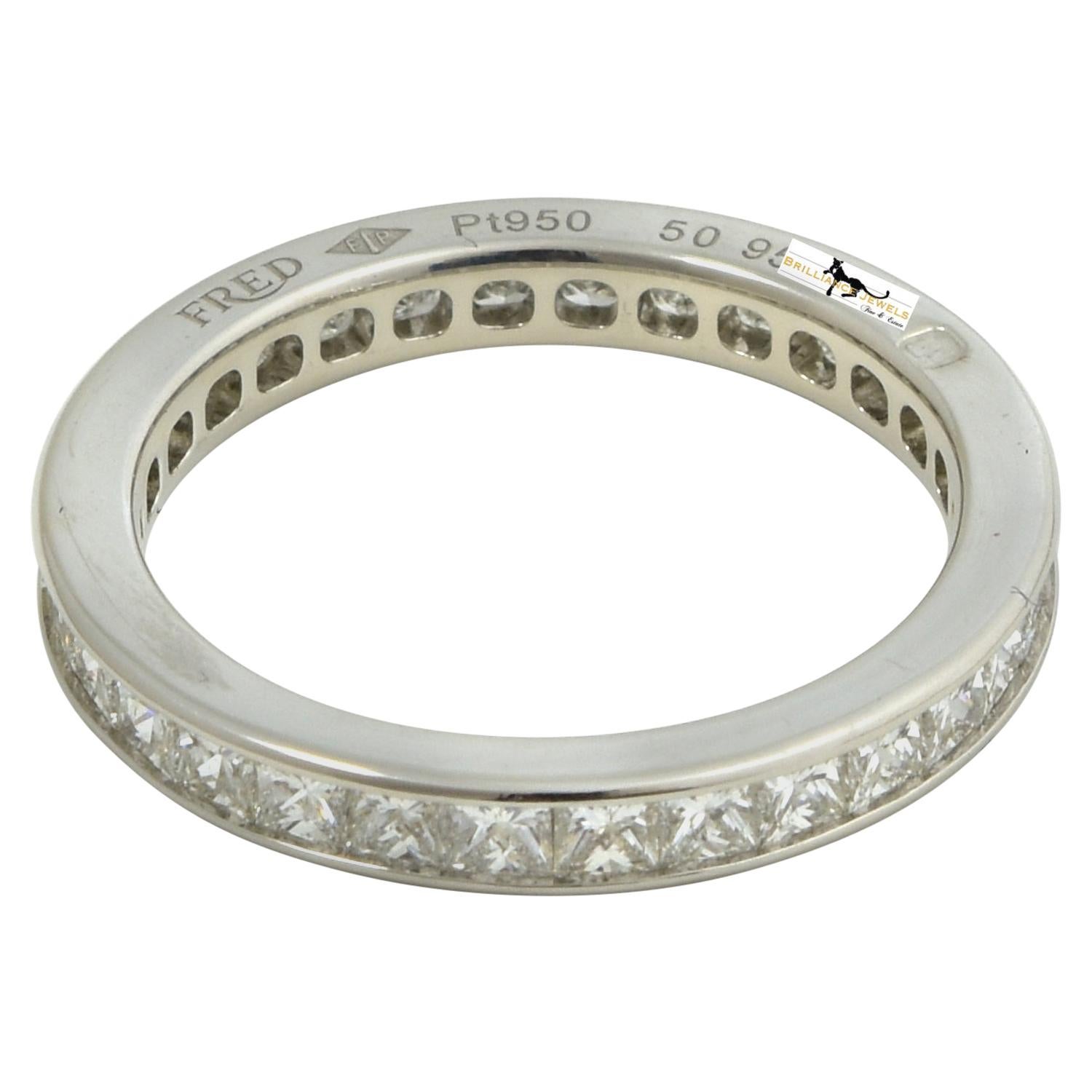 Fred Paris Anillo de Platino Corte Princesa Eterno en venta