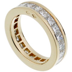 Fred of Paris Princess Cut Diamond Eternity Yellow Gold Ring