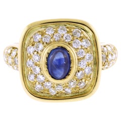 Vintage Fred of Paris Sapphire and Diamond Gold Ring