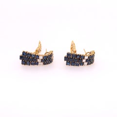 Fred of Paris Sapphire and Diamond Yellow Gold Earrings