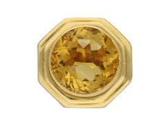 Vintage Fred of Paris solitaire citrine ring, French, circa 1970. 