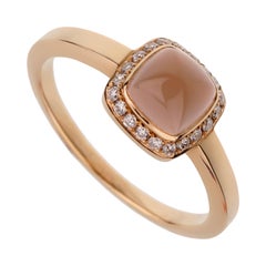 Fred of Paris Sugar Cube Rose Quartz Diamond Ring