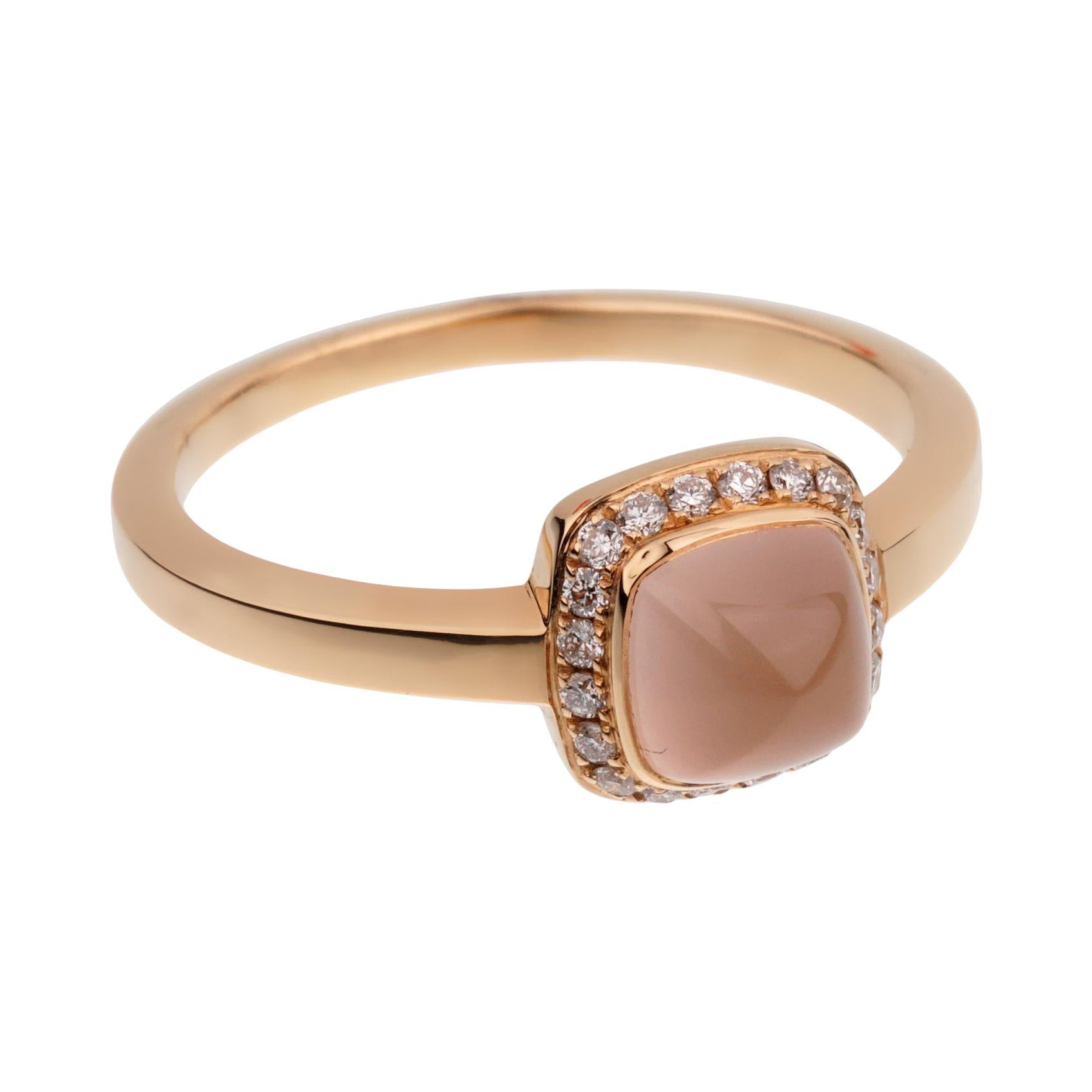Fred of Paris Sugar Cube Rose Quartz Diamond Ring For Sale