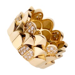 Fred of Paris Bague jonc en or jaune avec diamants en forme d'arc triple