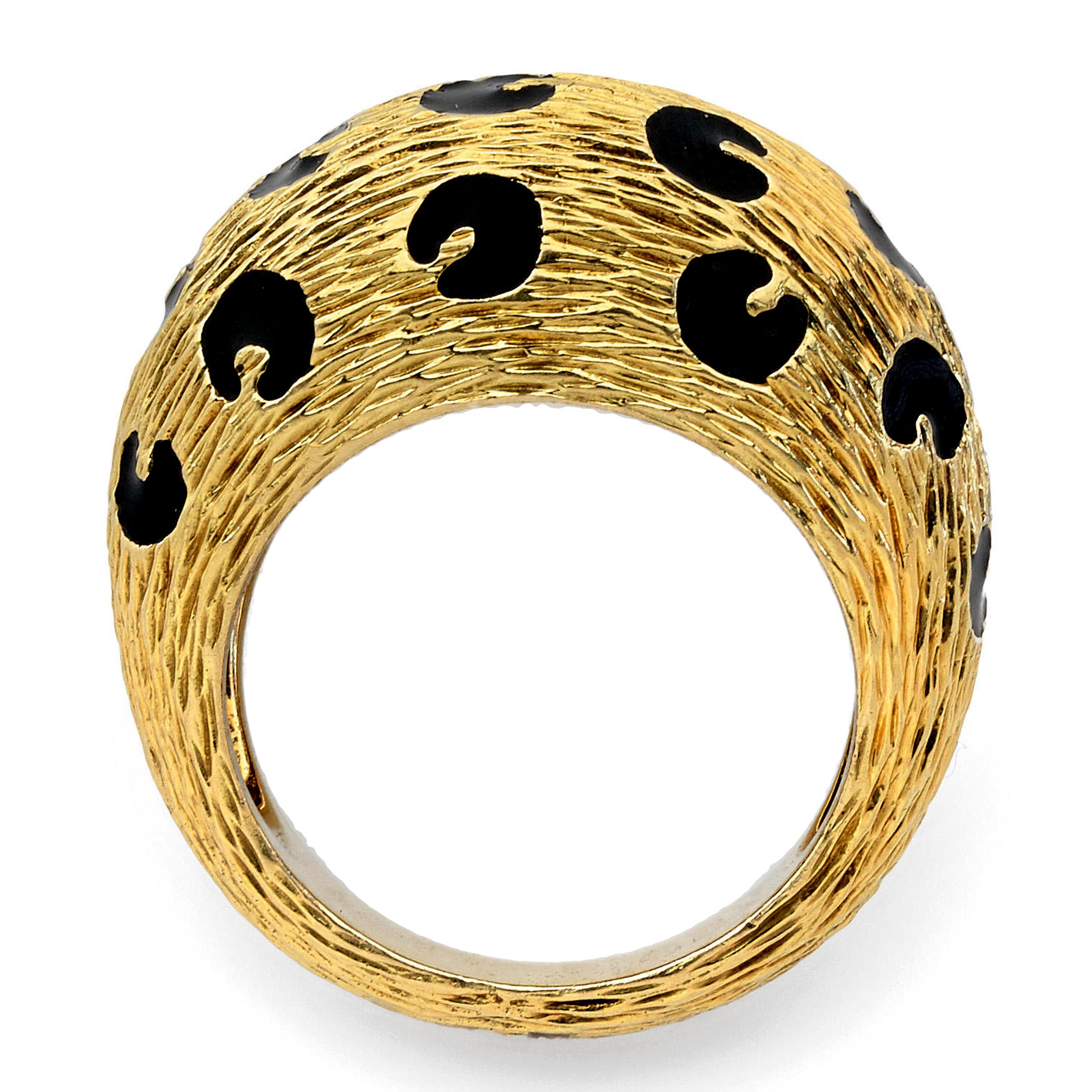 Bague vintage léopard Fred of Paris en or jaune Excellent état - En vente à Feasterville, PA