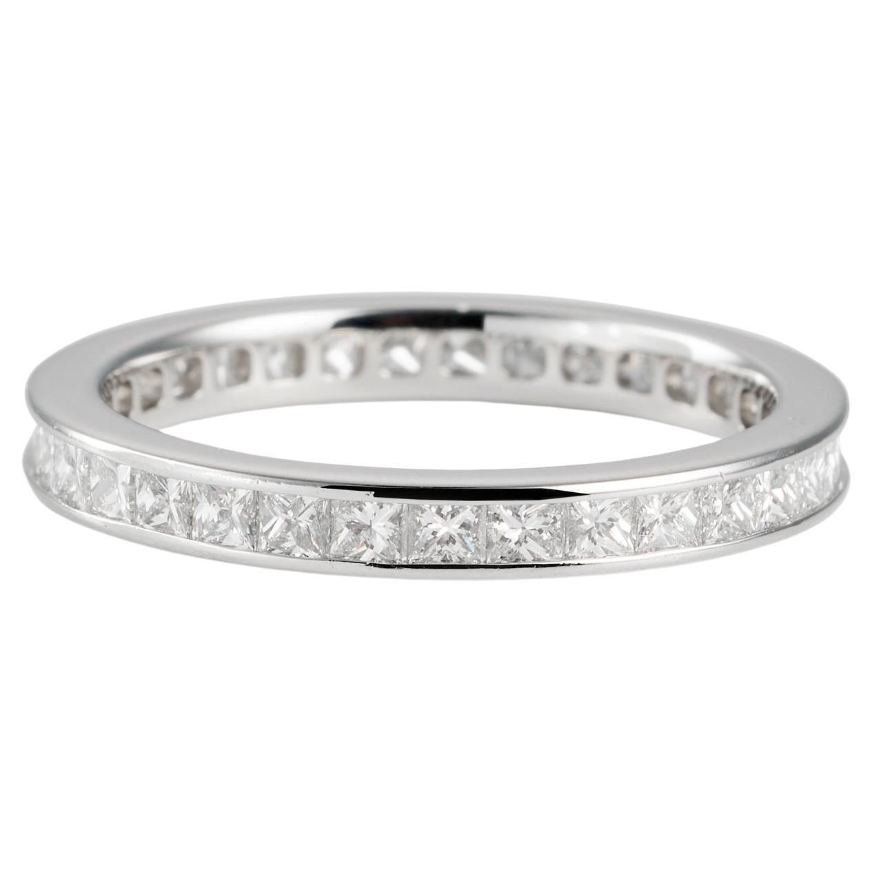 Fred Paris - fede nuziale in platino e diamanti taglio princess