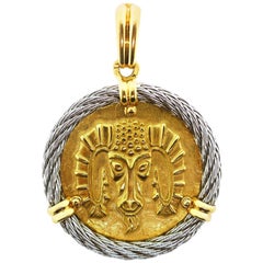 Fred Paris 18 Karat Yellow and White Gold Zodiac Aries Pendant