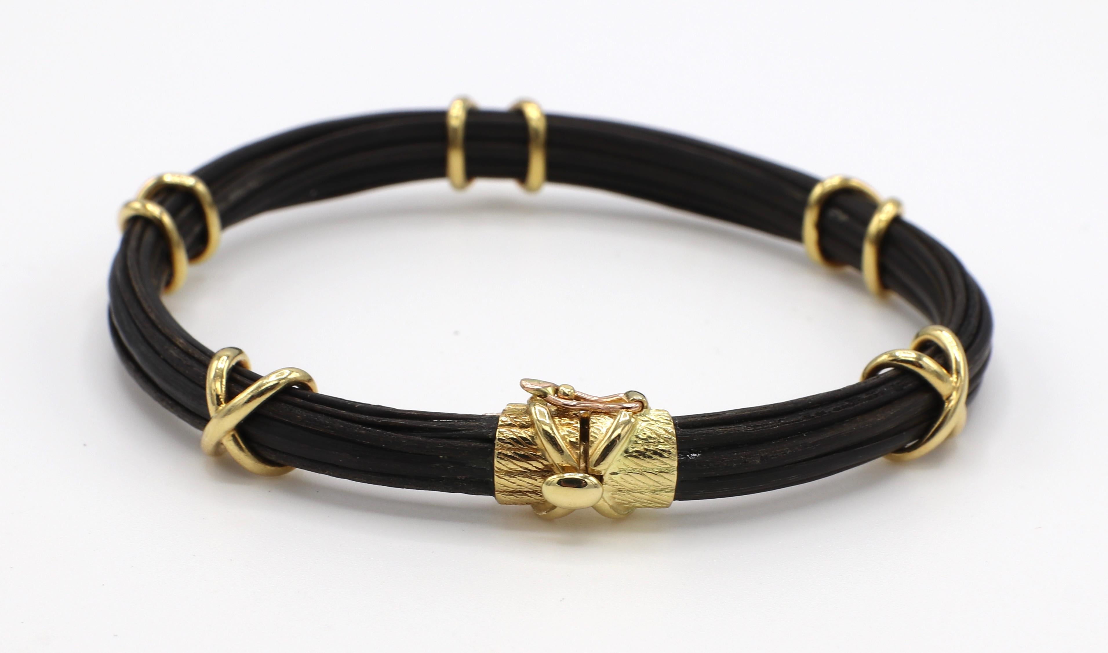 elephant hair gold bracelet for men