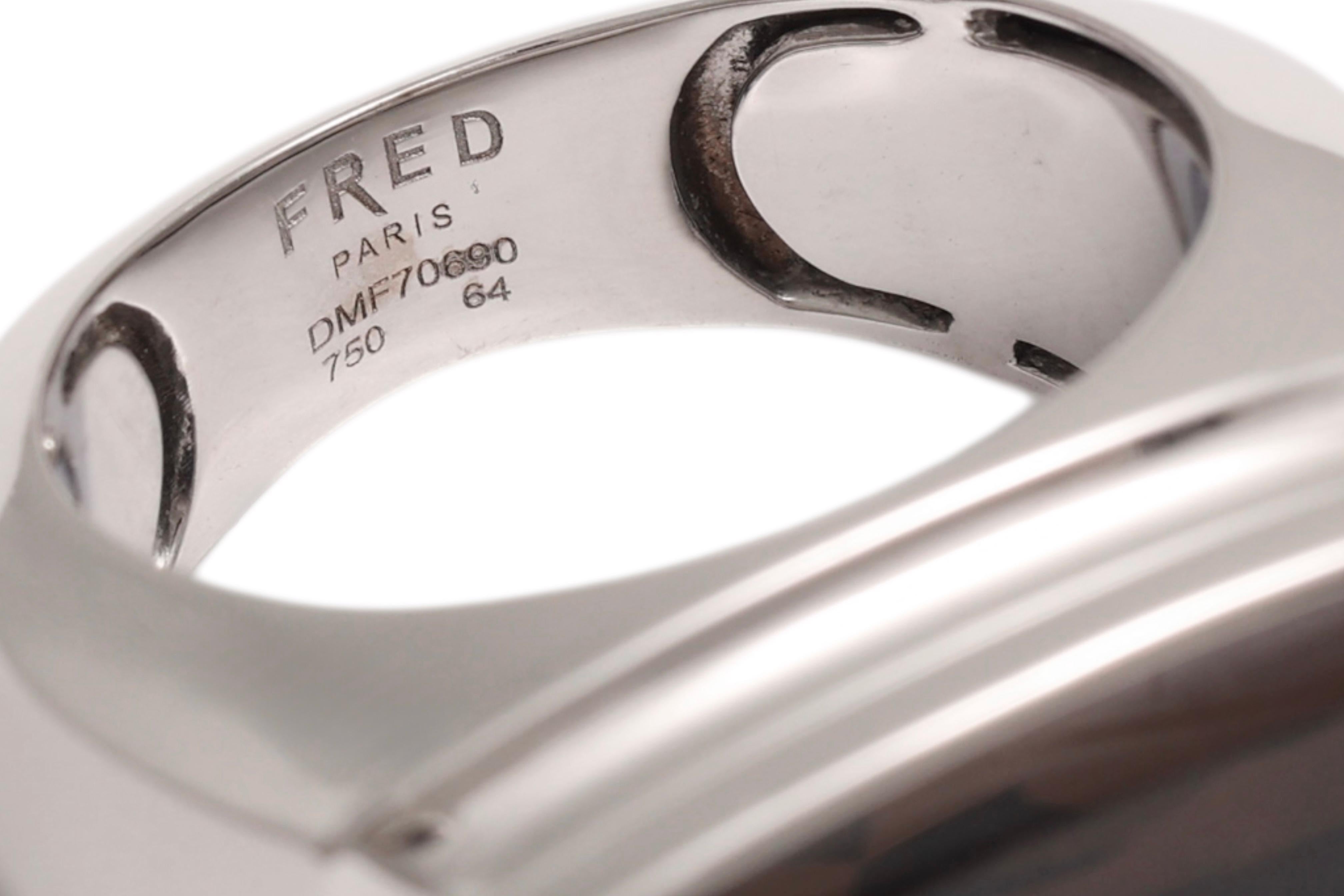 Fred Paris 18 Kt Weißgold mit riesigem natürlichen Rauchquarz im Angebot 2