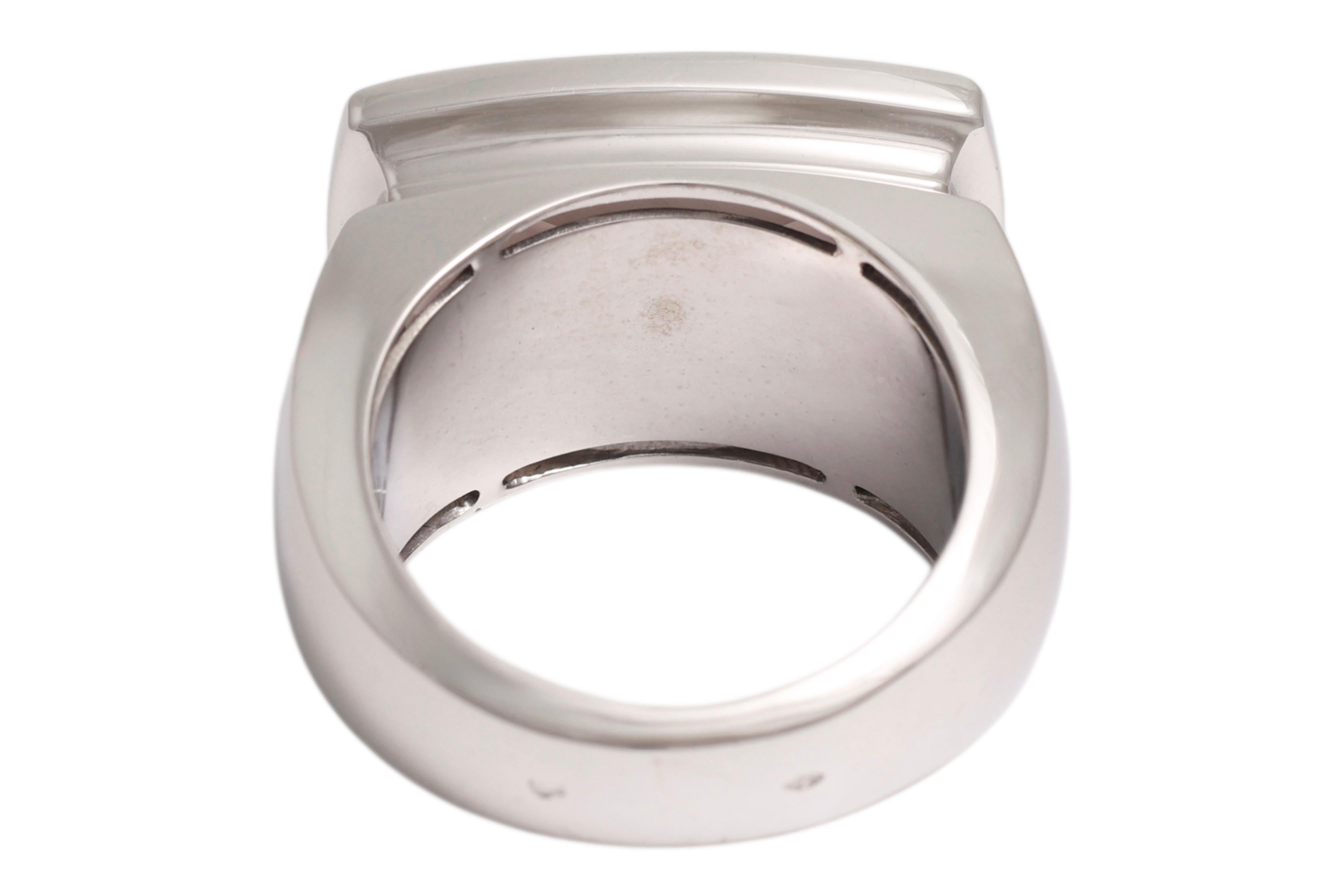 Fred Paris 18 Kt Weißgold mit riesigem natürlichen Rauchquarz im Angebot 3