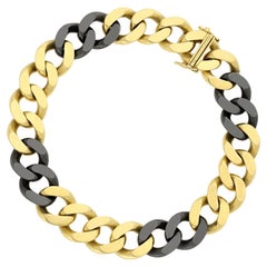 Fred Paris Bracelet à maillons en or jaune 18ct et or noirci