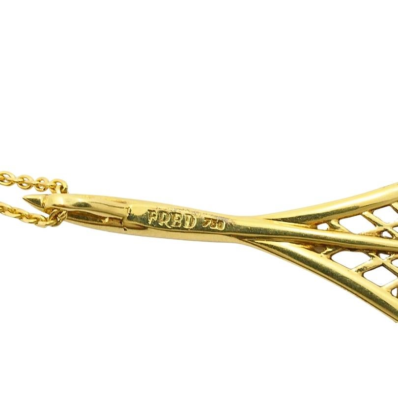 Fred Paris - Collana con ciondolo Torre Eiffel in oro 18k in vendita 5