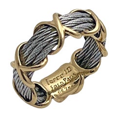 Fred Paris 18k Gold Steel Cable Force 10 Ring