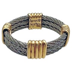 Fred Paris 18k Gold Steel Force 10 Band Ring