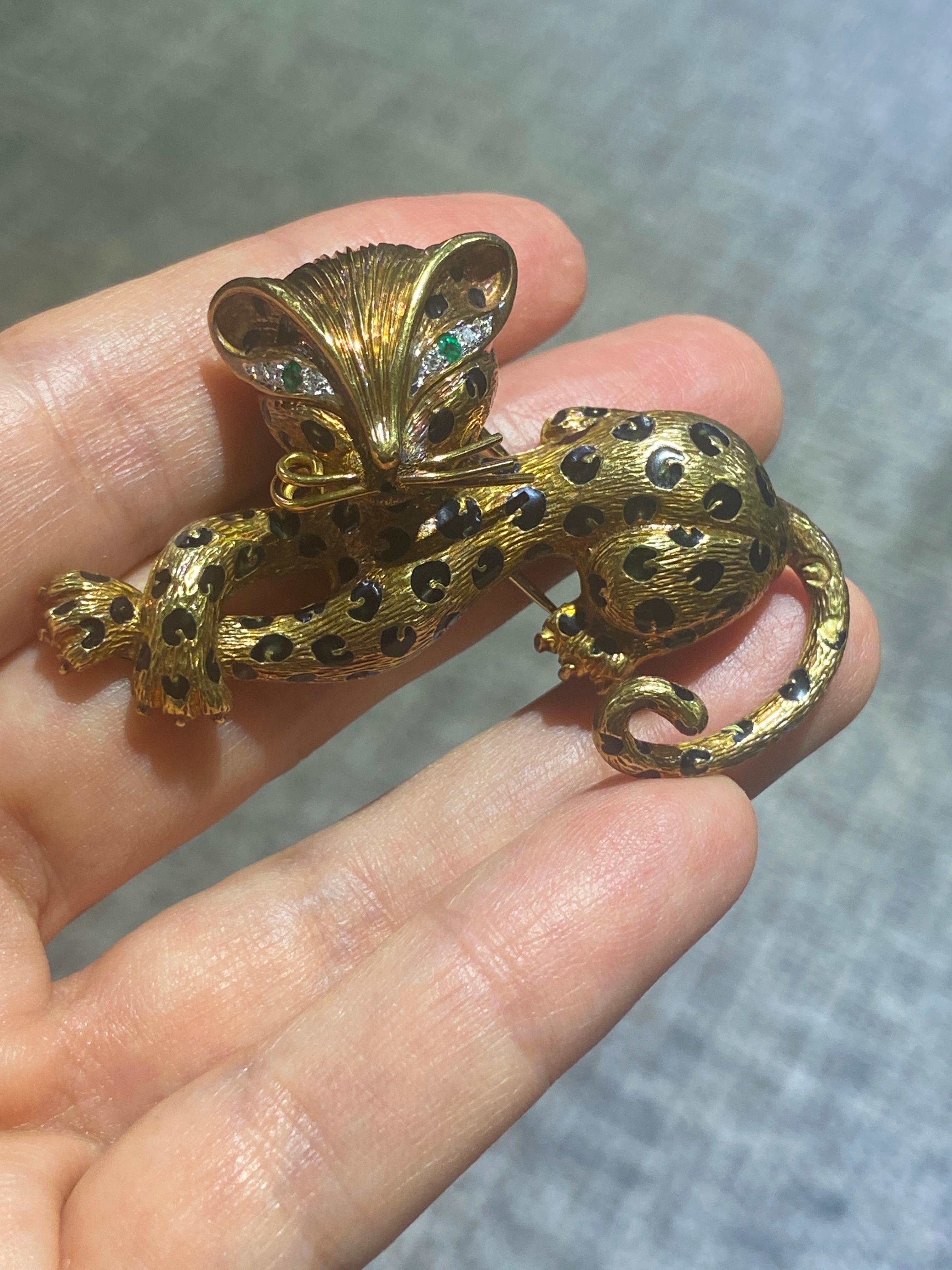 Contemporary Fred Paris 18k panther brooch 1960s