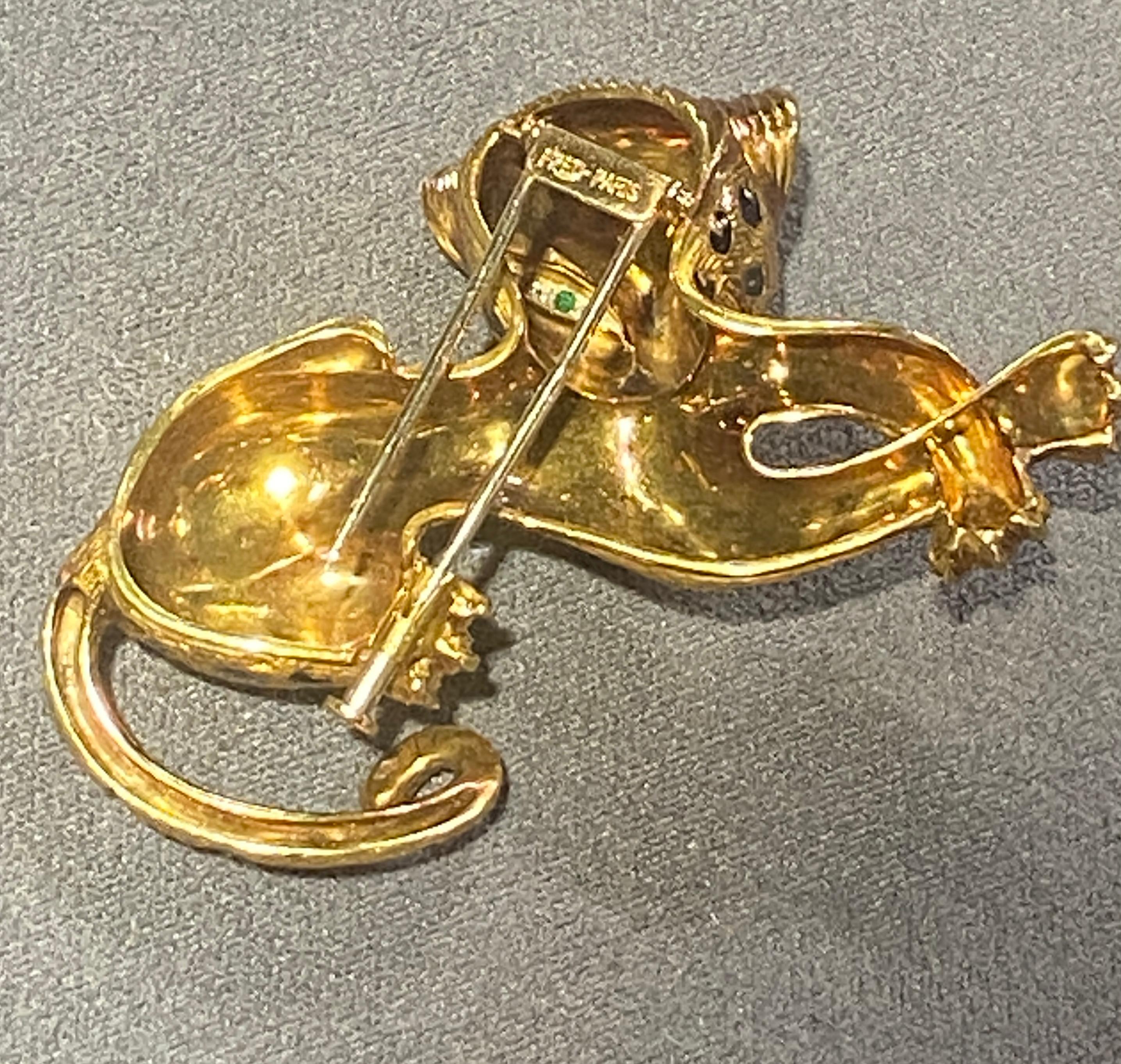 Fred Paris 18k panther brooch 1960s In Good Condition In London, GB