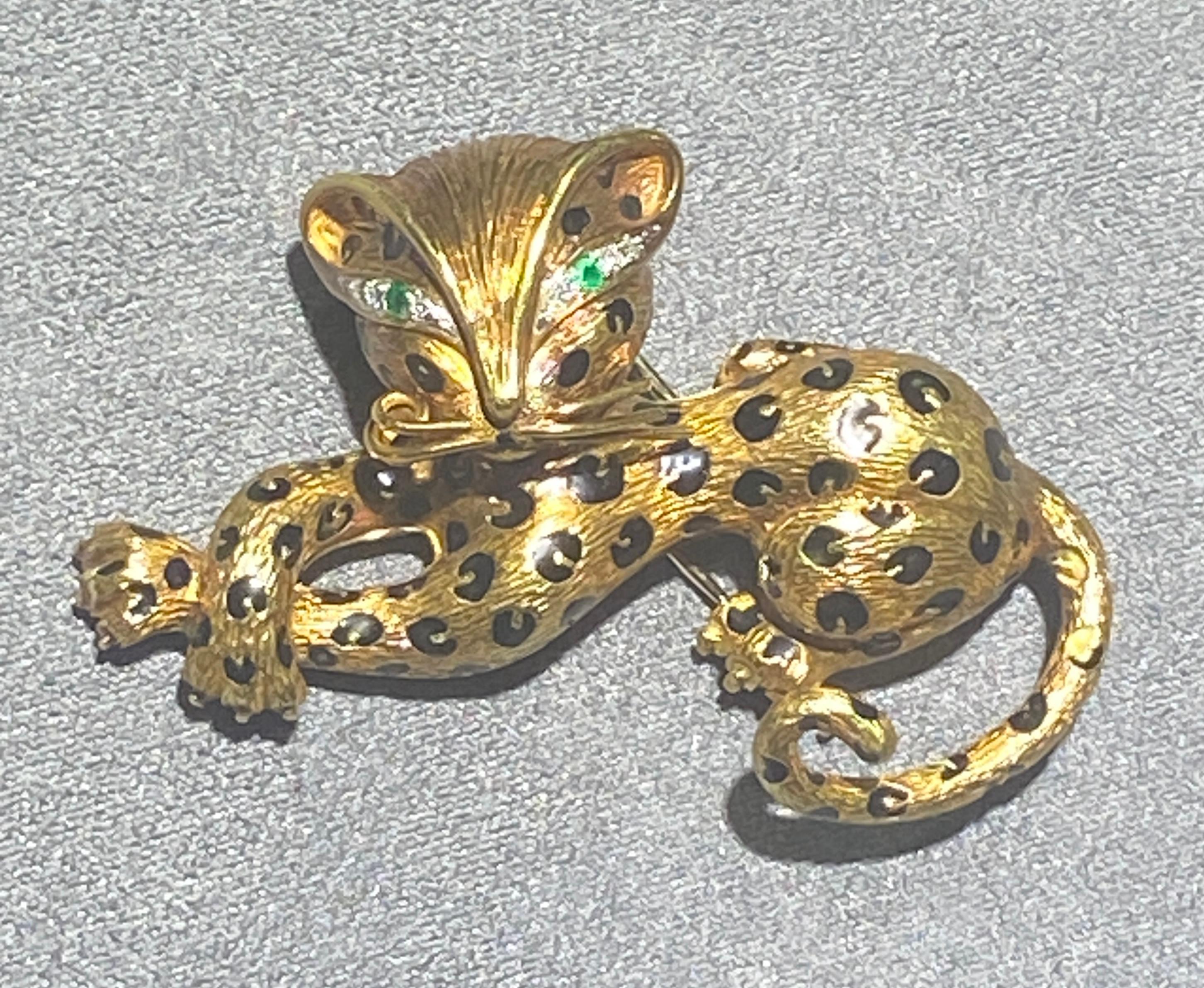 Women's or Men's Fred Paris 18k panther brooch 1960s