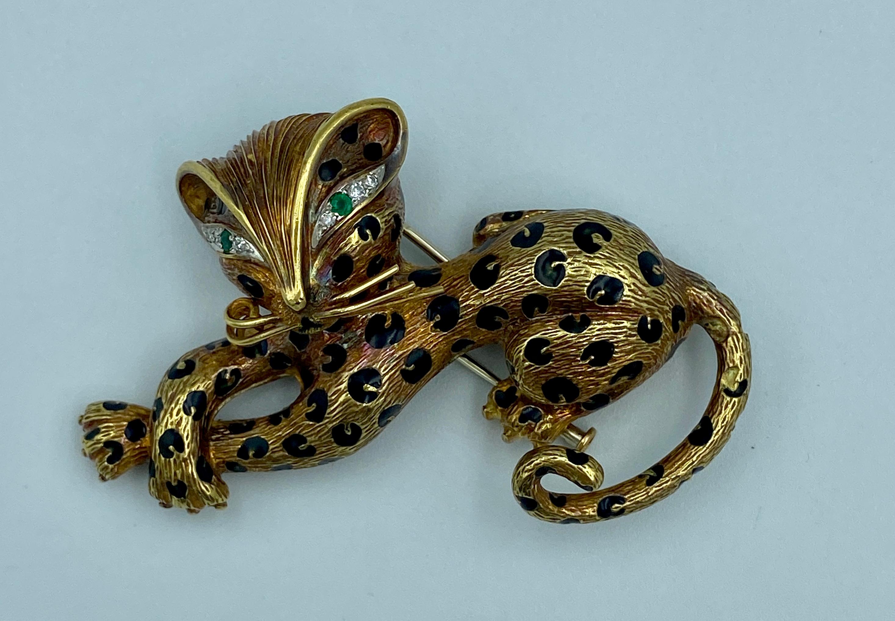 Fred Paris 18k panther brooch 1960s 1