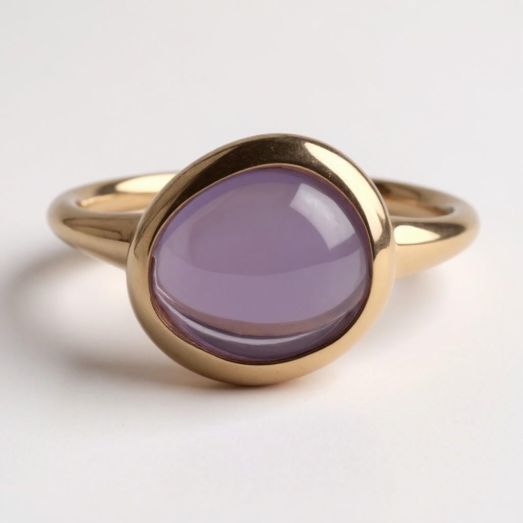Moderno Fred Paris, anello impilabile in oro rosa 18 ct. con ametista luminosa in vendita