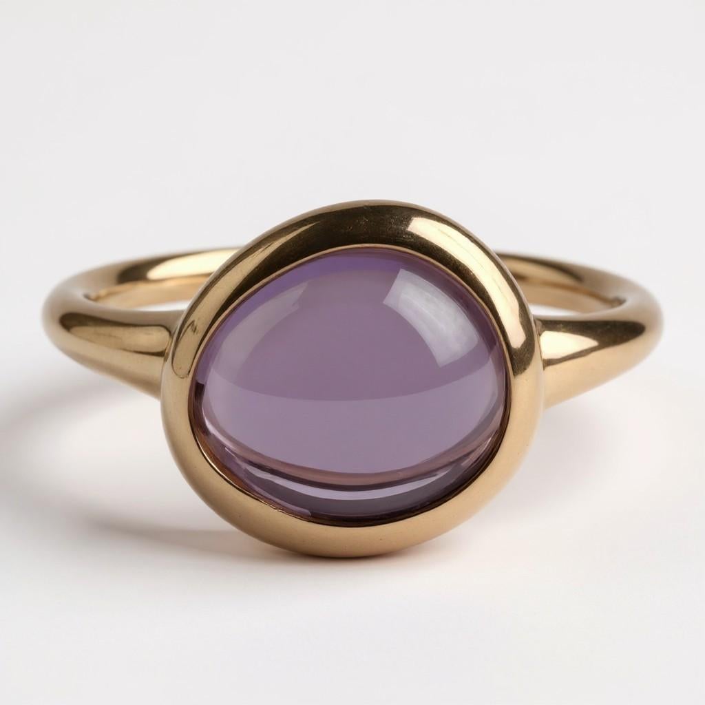 Fred Paris, anello impilabile in oro rosa 18 ct. con ametista luminosa in vendita 1