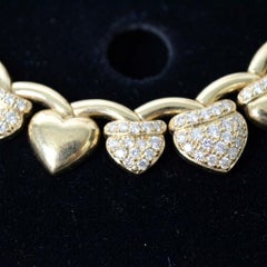 FRED Paris 18k Yellow Gold Diamond Heart Choker Necklace and Clip-on Earrings