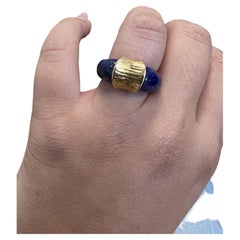 Fred Paris 18k Yellow Gold 
Lapis Ring Vintage Fully Hallmarked