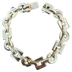 Fred Paris, bracciale a maglie in oro giallo 18 carati, vintage anni '80