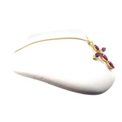Fred Paris 18 Karat Yellow Gold Ruby and Diamond Necklace