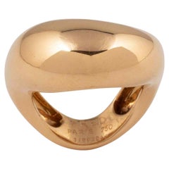 Fred Paris 18k Gelbgold Wave Ring Vintage Vollständig signiert & Nummeriert Selten