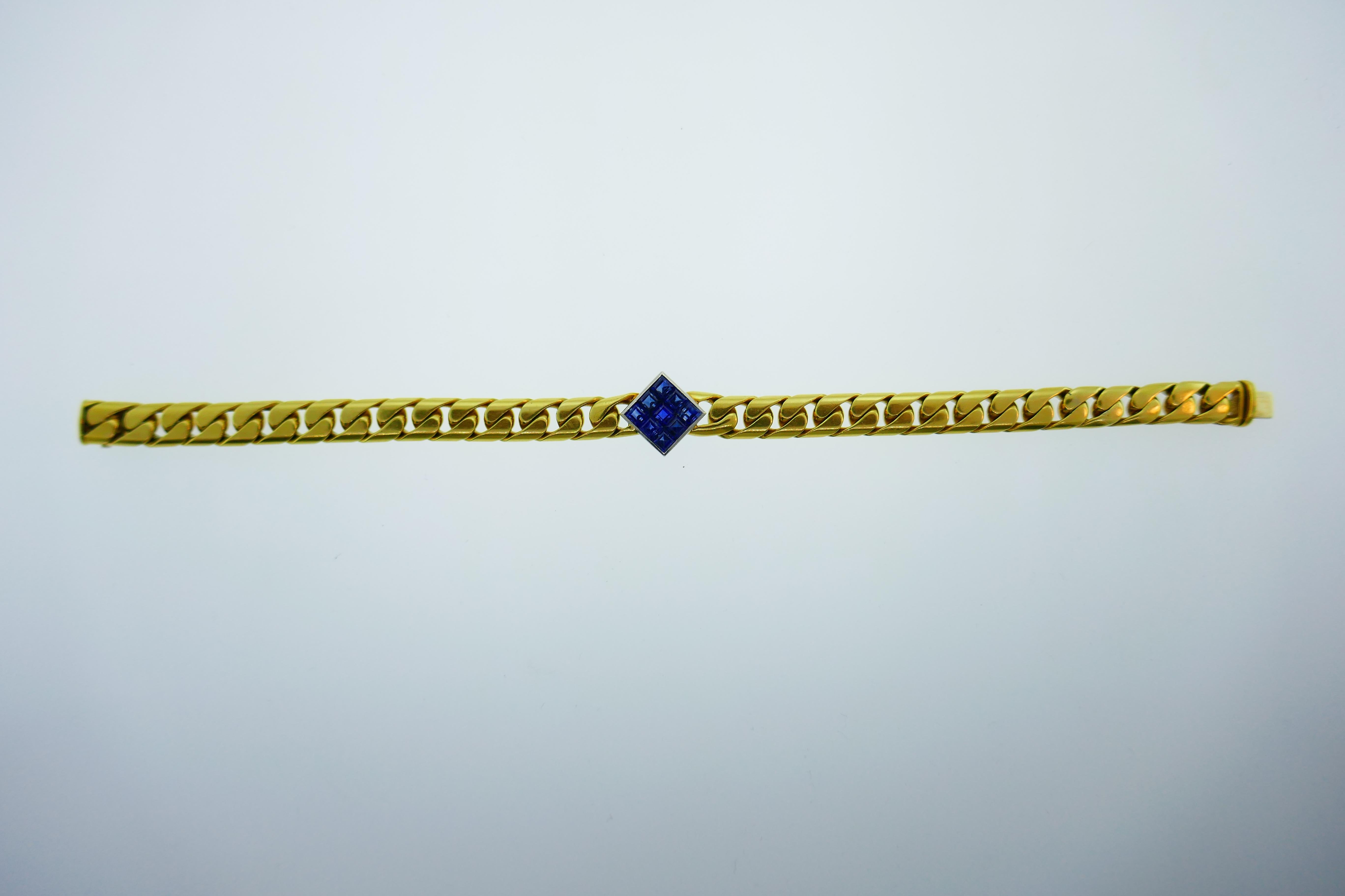Fred Paris 18k Yellow & White Gold & Sapphire Link Bracelet Circa 1980s





Here is your chance to purchase a beautiful and highly collectible designer bracelet.  Truly a great piece at a great price! 



Weight: 50 grams



Condition: