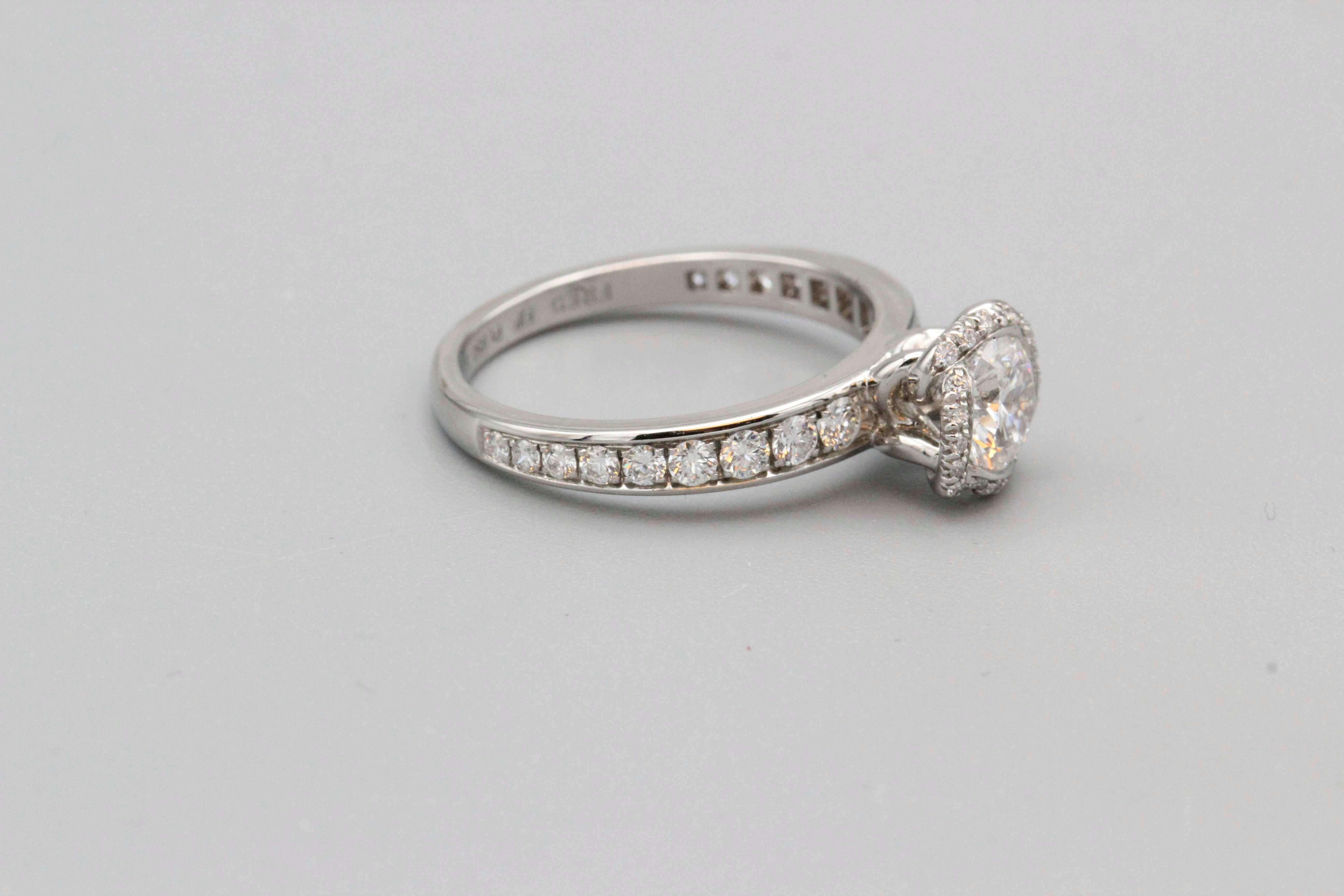 Fred Paris .70 E/VS1 Diamond Platinum Fleur Celeste Flower Engagement Ring 3
