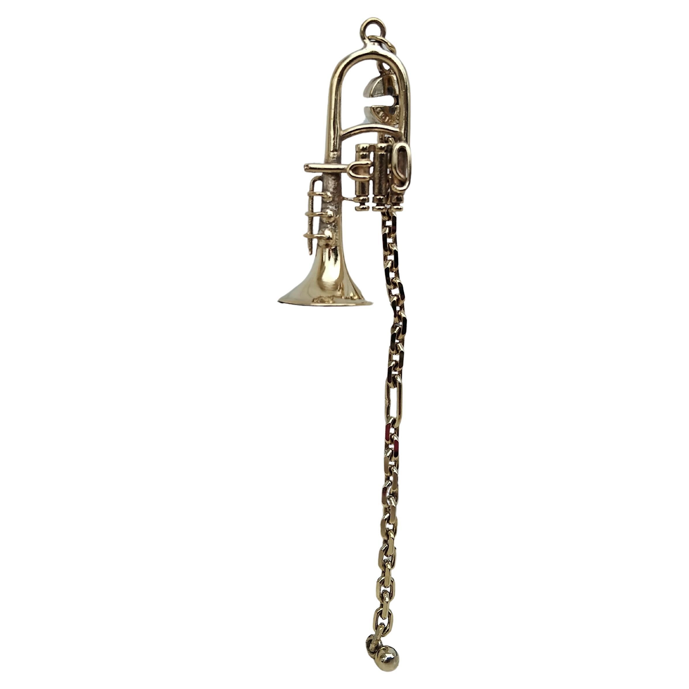 Marrone Fred Paris by Gaetan de Percin Tromba Portachiavi Charm in vendita