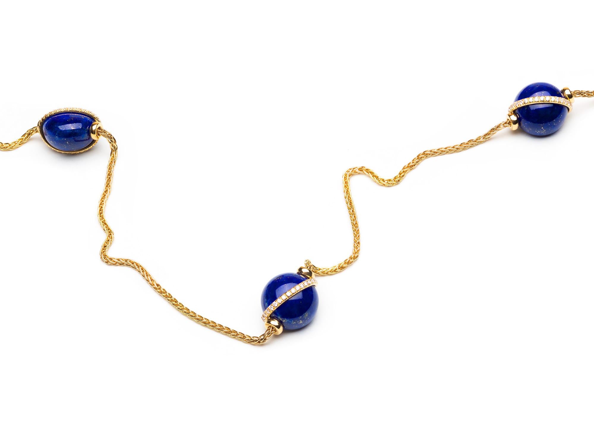 Taglio a sfera Collana con diamanti e lapis di Fred Paris in vendita