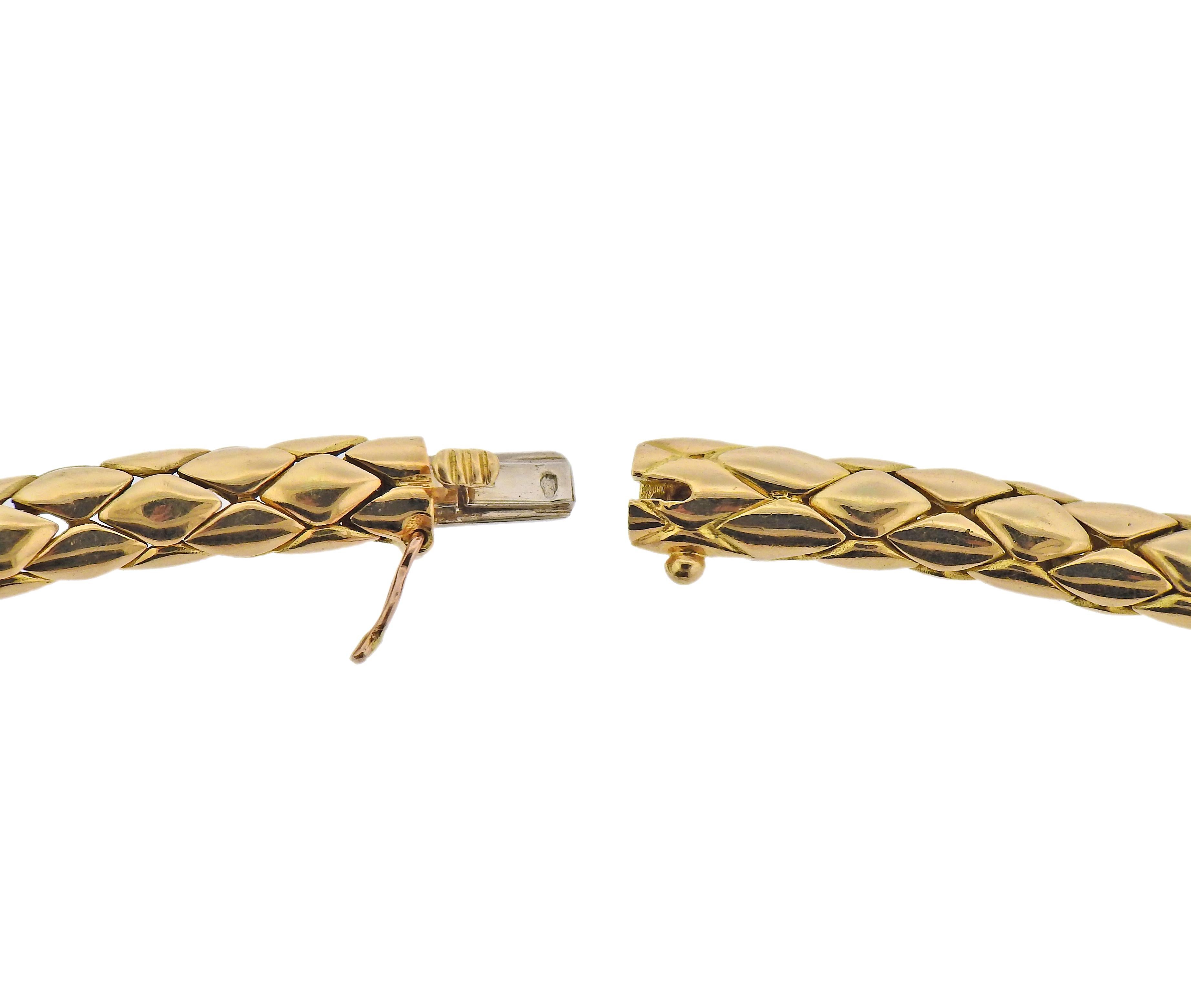 Fred Paris Diamant-Gold-Halskette (Rundschliff) im Angebot