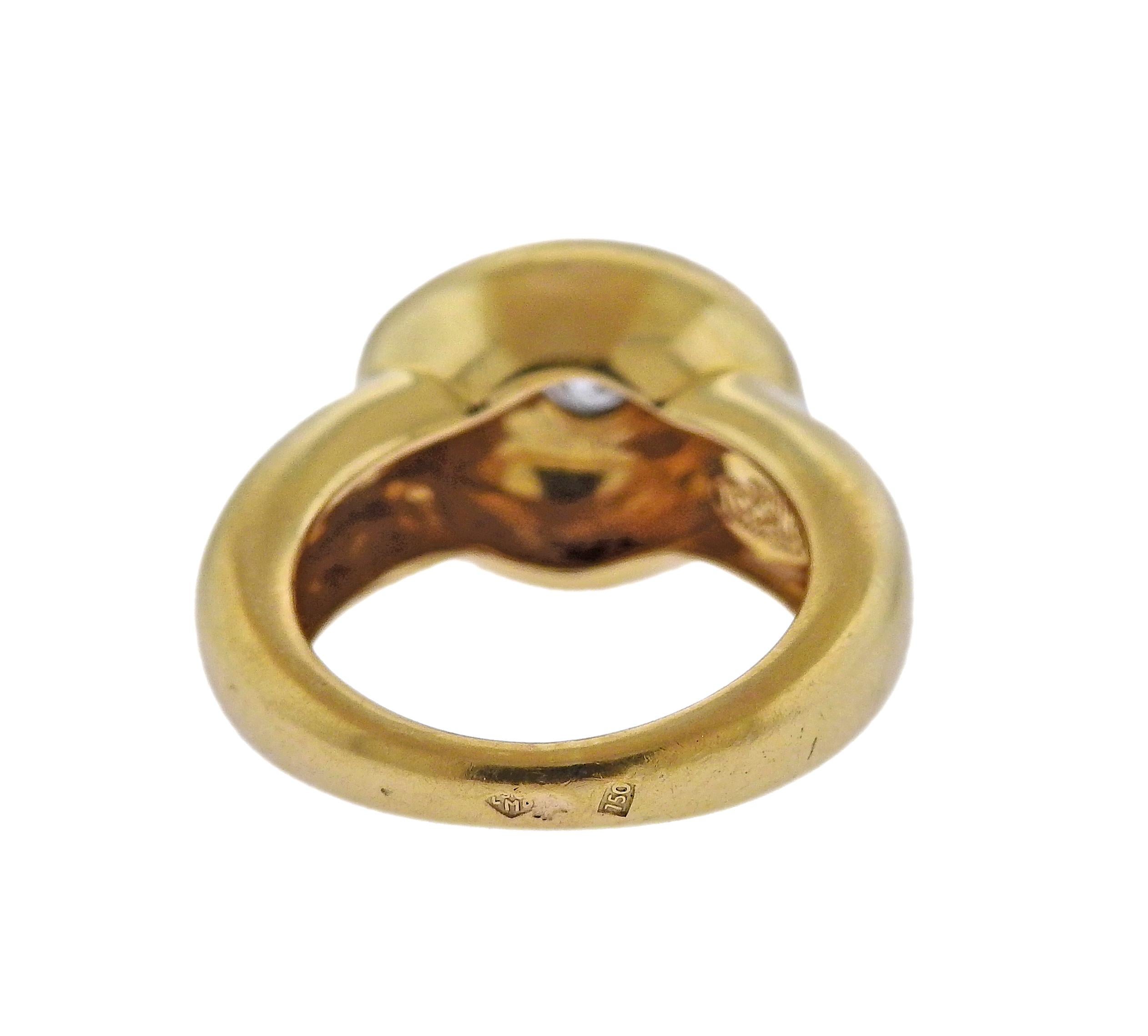 Round Cut Fred Paris Diamond Gold Ring  For Sale