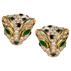 Fred Paris Diamond Leopard Earrings