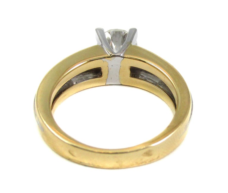 Fred Paris 18 Karat Yellow Gold Diamond Solitaire Engagement Ring