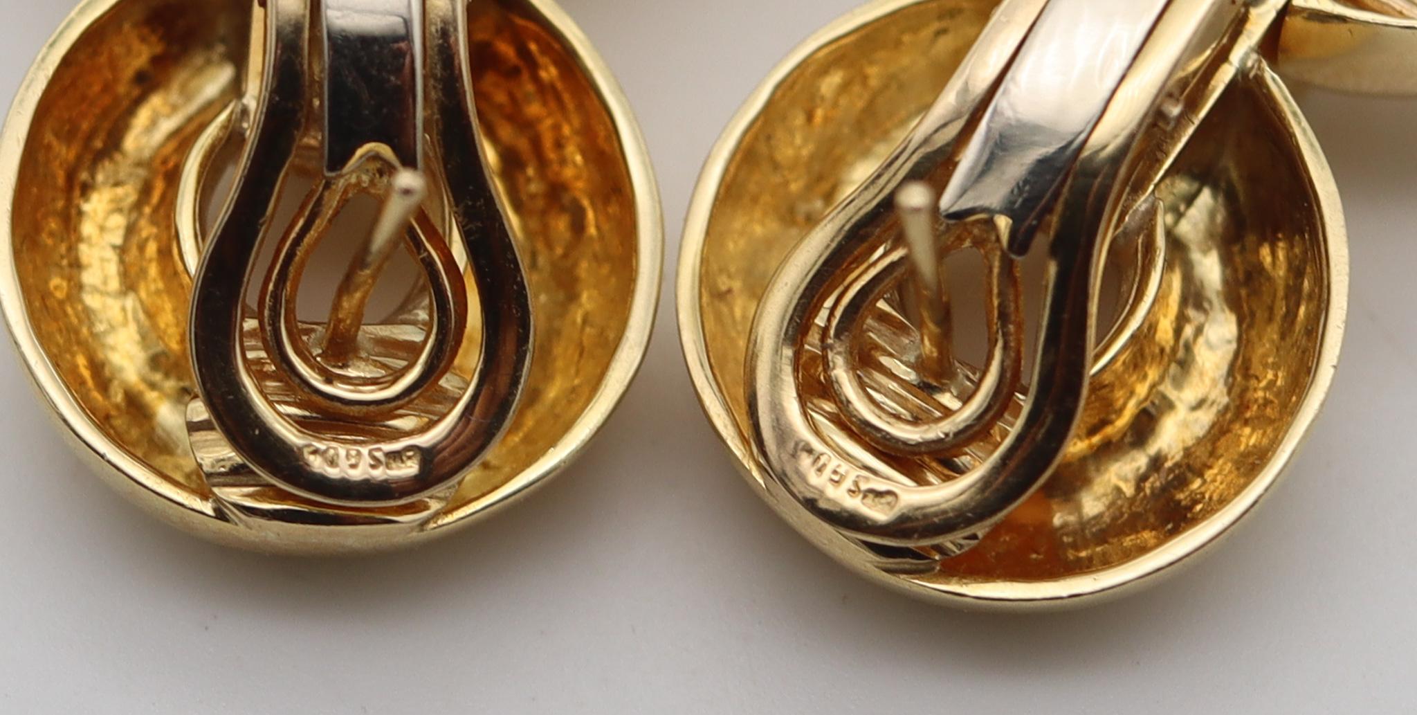 Women's Fred Paris Door Knockers Earrings In 18Kt Yellow Gold With 2.40 Ctw VS Diamonds For Sale