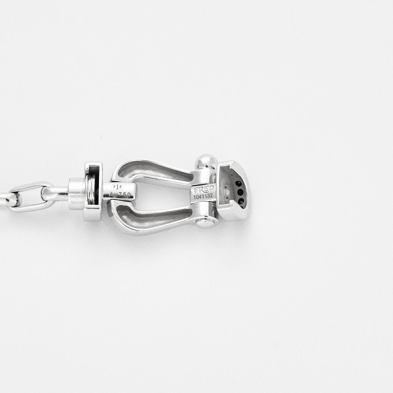 Women's or Men's FRED PARIS - Force 10 bracelet in white gold and black diamonds