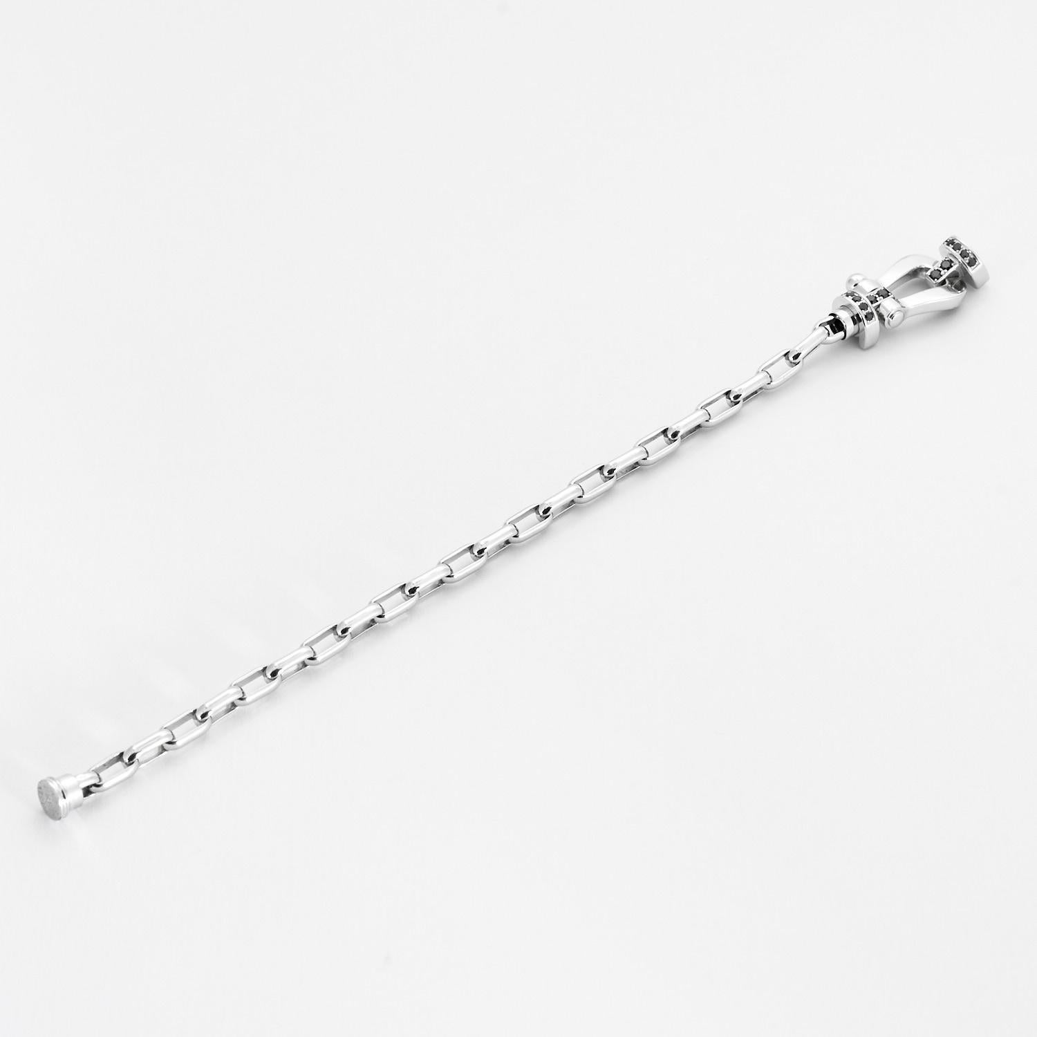 FRED PARIS - Force 10 bracelet in white gold and black diamonds 2