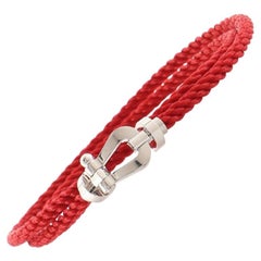 Fred Paris Force 10 Bracelet Woven Cord with Stainless Steel and 18K Whit