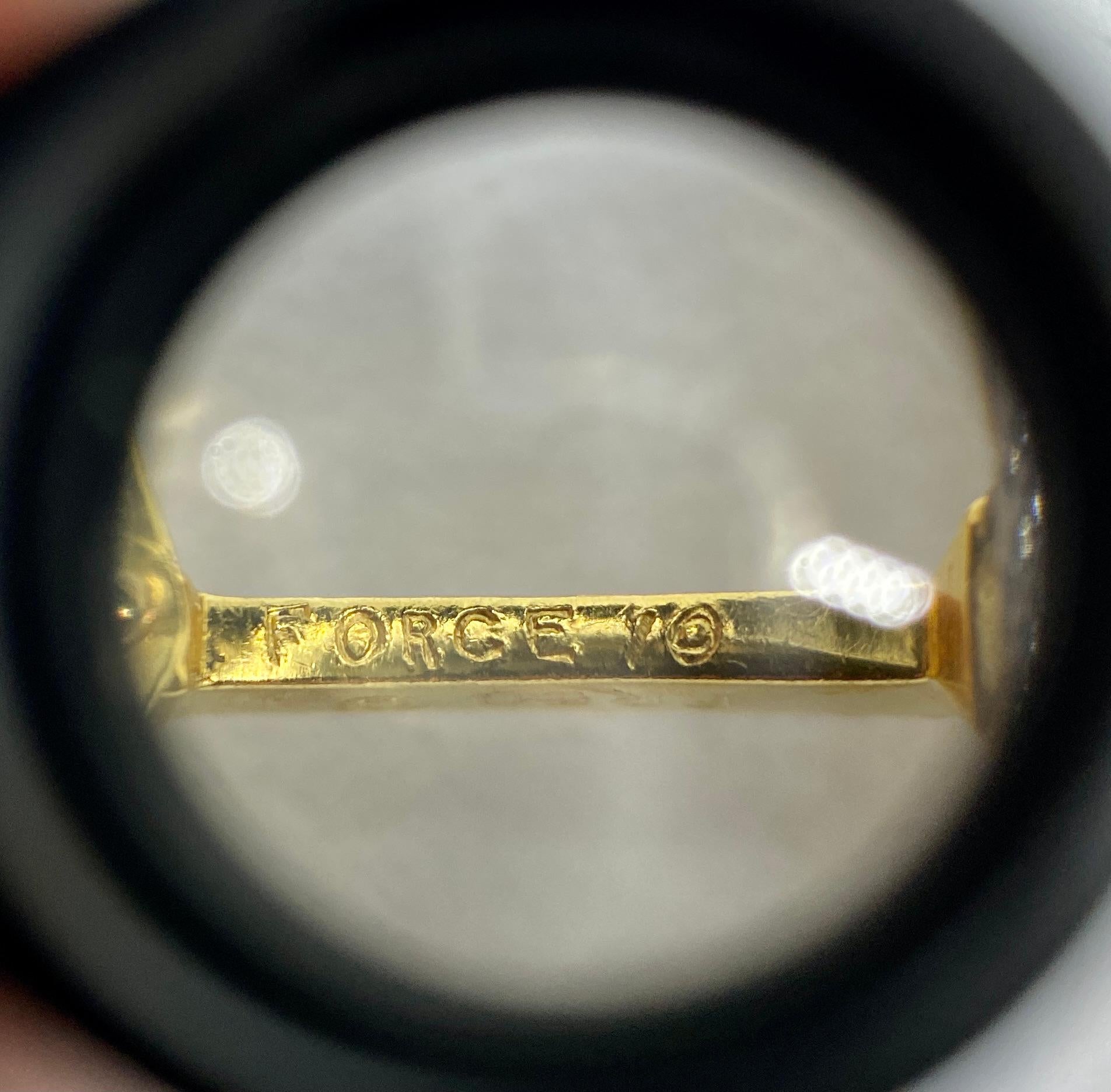 Fred Paris Force 10 Manschettenknöpfe aus 18 Karat Gelbgold und Stahl für Damen oder Herren