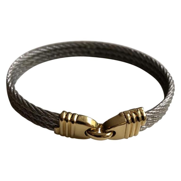 Fred Paris Force 10 Sailing Bracelet In Steel And 18 Karat Yellow Gold France For Sale At 1stdibs