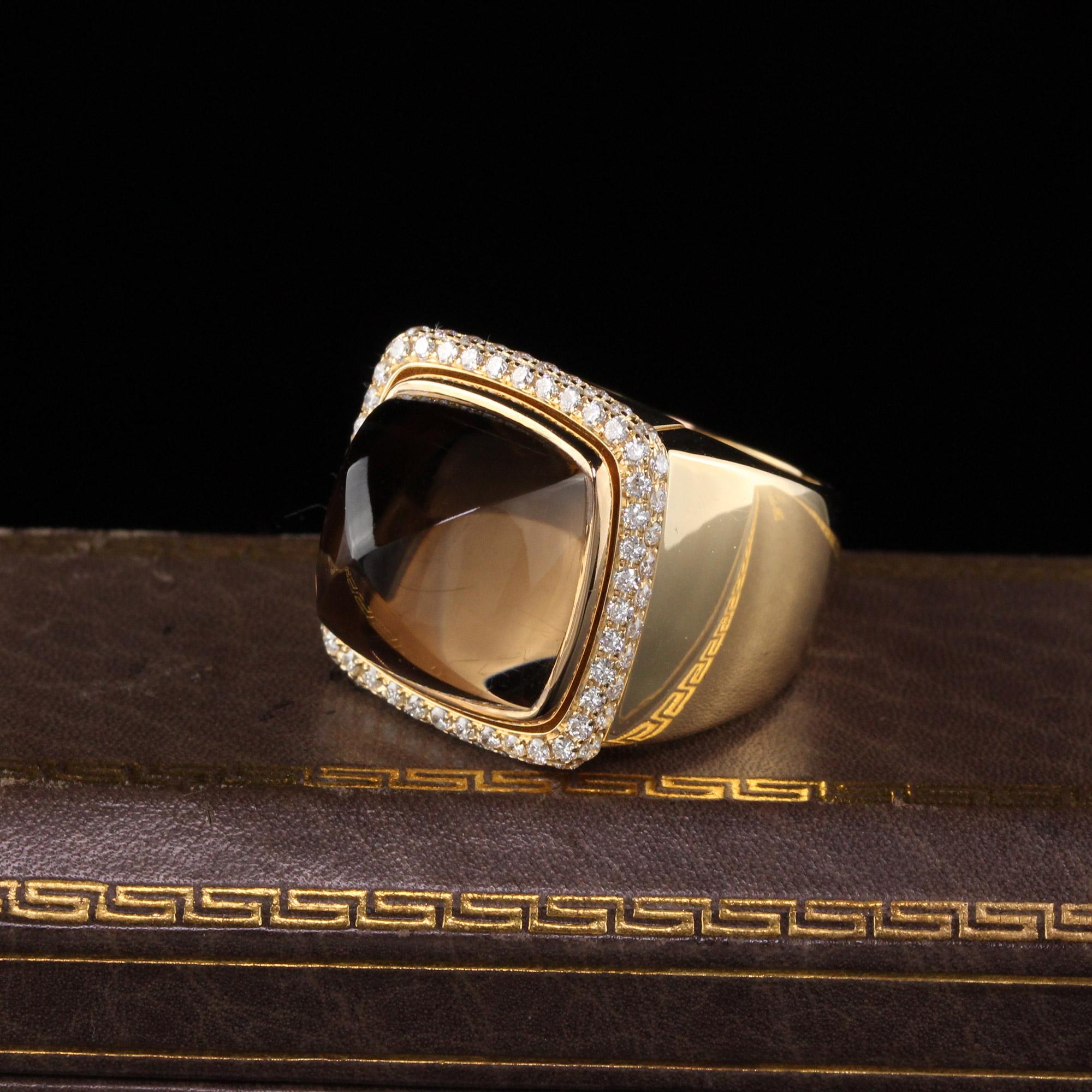 Women's Fred Paris French 18 Karat Gold Diamond Interchangeable Jade and Topaz Ring