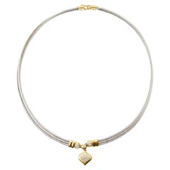 Fred Paris Ladies 18kt. Yellow Gold and Steel Force 10 Necklace