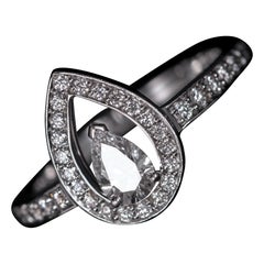 Fred Paris Lovelight GIA D Color Pear Brilliant Diamond Platinum Engagement Ring