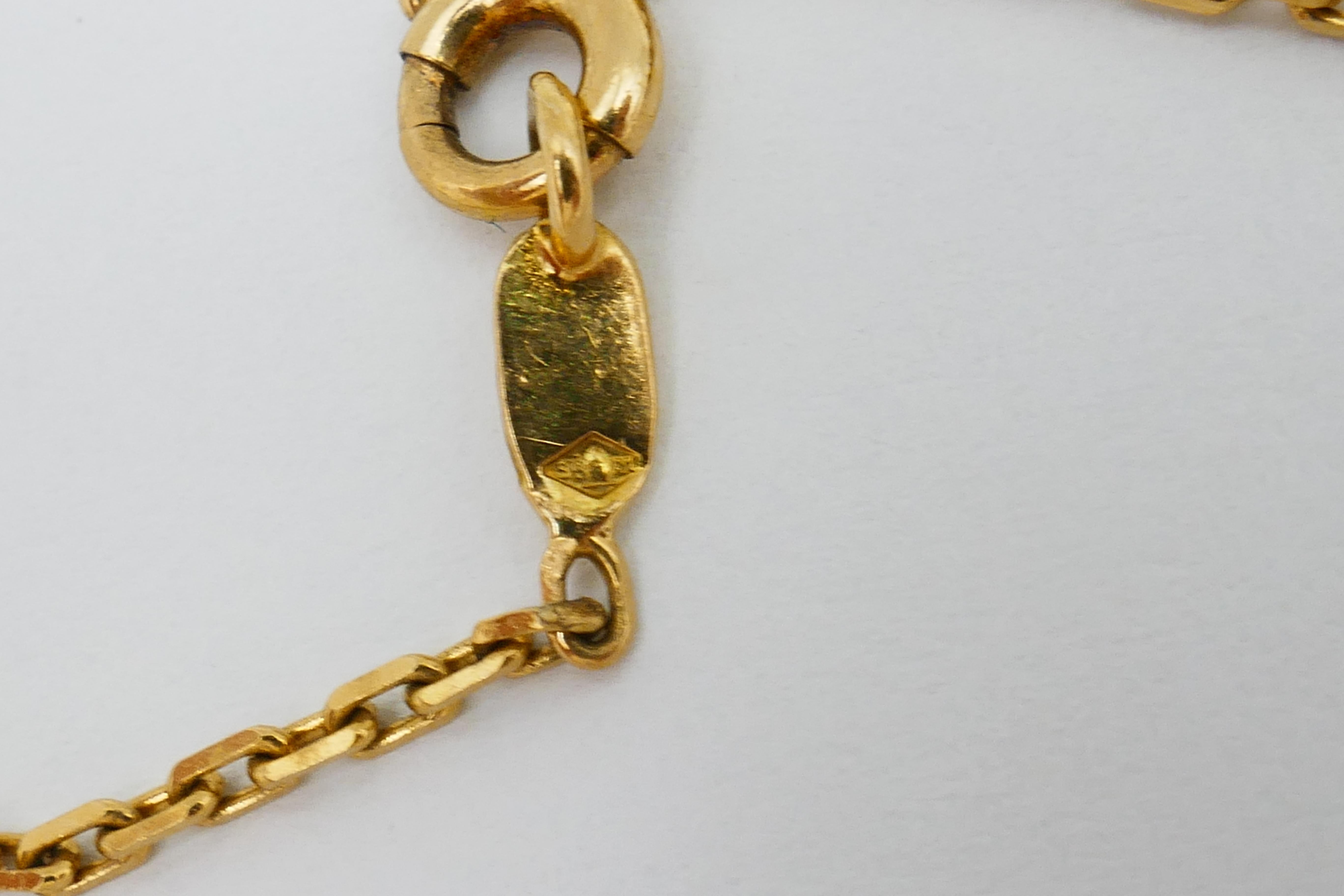 Fred Paris Necklace Leo Pendant Gold Diamond Emerald For Sale 1